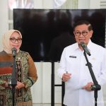 Gubernur DKI Jakarta, Pramono Anung menerima audiensi Menteri Pemberdayaan Perempuan dan Perlindungan Anak RI, Arifatul Choiri Fauzi di Balai Kota DKI Jakarta