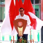 Gubernur Pramono memberikan sambutan saat sosialisasi pemekaran wilayah Kelurahan Kapuk