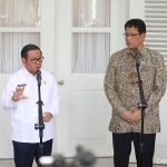 Pramono memberikan keterangan  usai melakukan pertemuan dengan Menteri Keuangan Purbaya Yudhi Sadewa