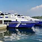 Operasional Kapal Cepat ke Kepulauan Seribu Dihentikan Akibat Cuaca Buruk Kapal wisata Dishub DKI Jakarta di Pelabuhan Muara Angke